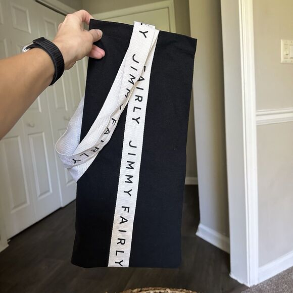 Jimmy Fairly Tote Bag Black & Cream Cotton Carry All Shopper - Picture 11 of 11